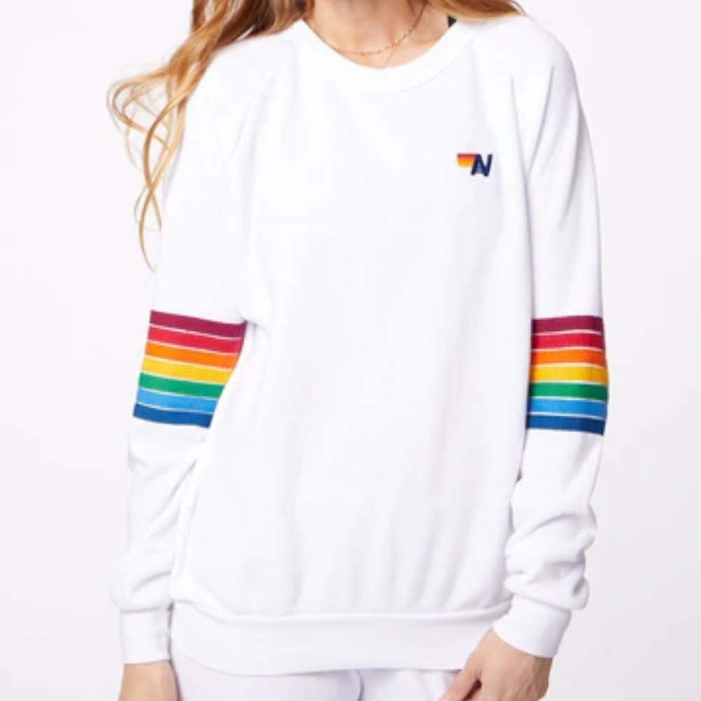 Aviator Nation Seven Stripe Rainbow Sweatsuit Set - Picture 2 of 11